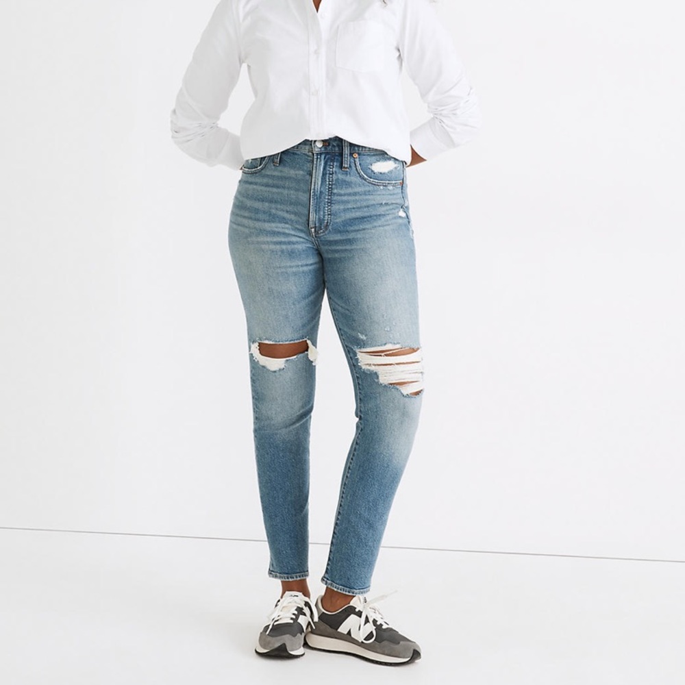 Madewell Size 33 Perfect Vintage Jean in Denman Wash Distressed High Rise